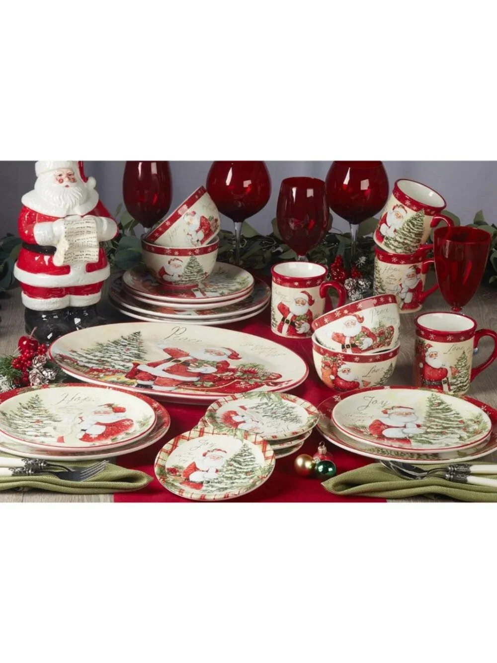 Festive 16-Piece Holiday Dinnerware Set | Colorful Tableware for Celebrations